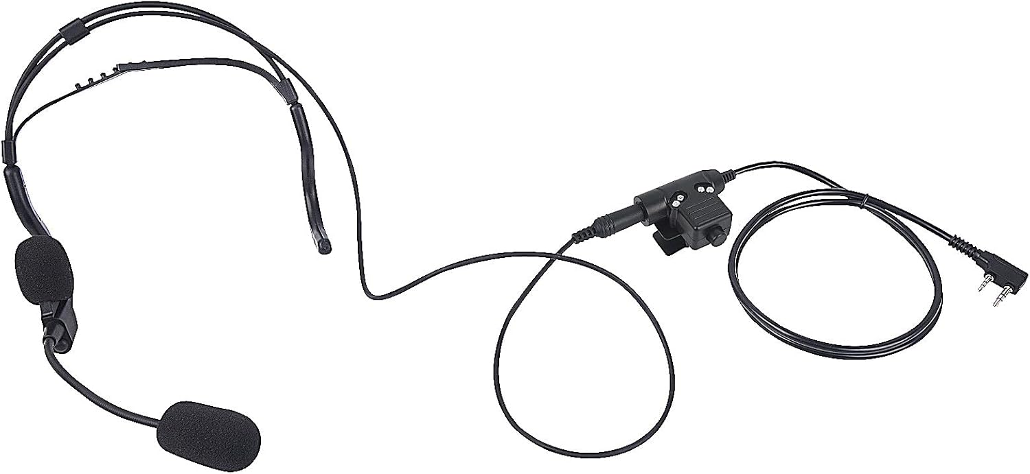 Walkie Talkie Earpiece Behind The Head Over Ear Radio Headset Headphone with Boom Mic U94 PTT Compatible for Baofeng