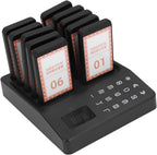 1000m Stable Signal, Moderate Vibration Strength, 1 Base 10 Guest Pagers Wireless Calling System, Simple Operation