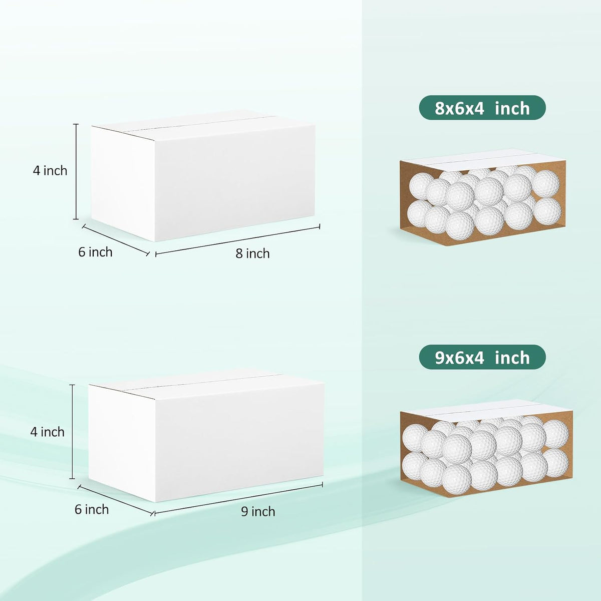 30 Pack Small Shipping Boxes Assorted Sizes, 8x6x4 & 9x6x4 15 PCS Each Small Boxes, White Corrugated Box Mailers