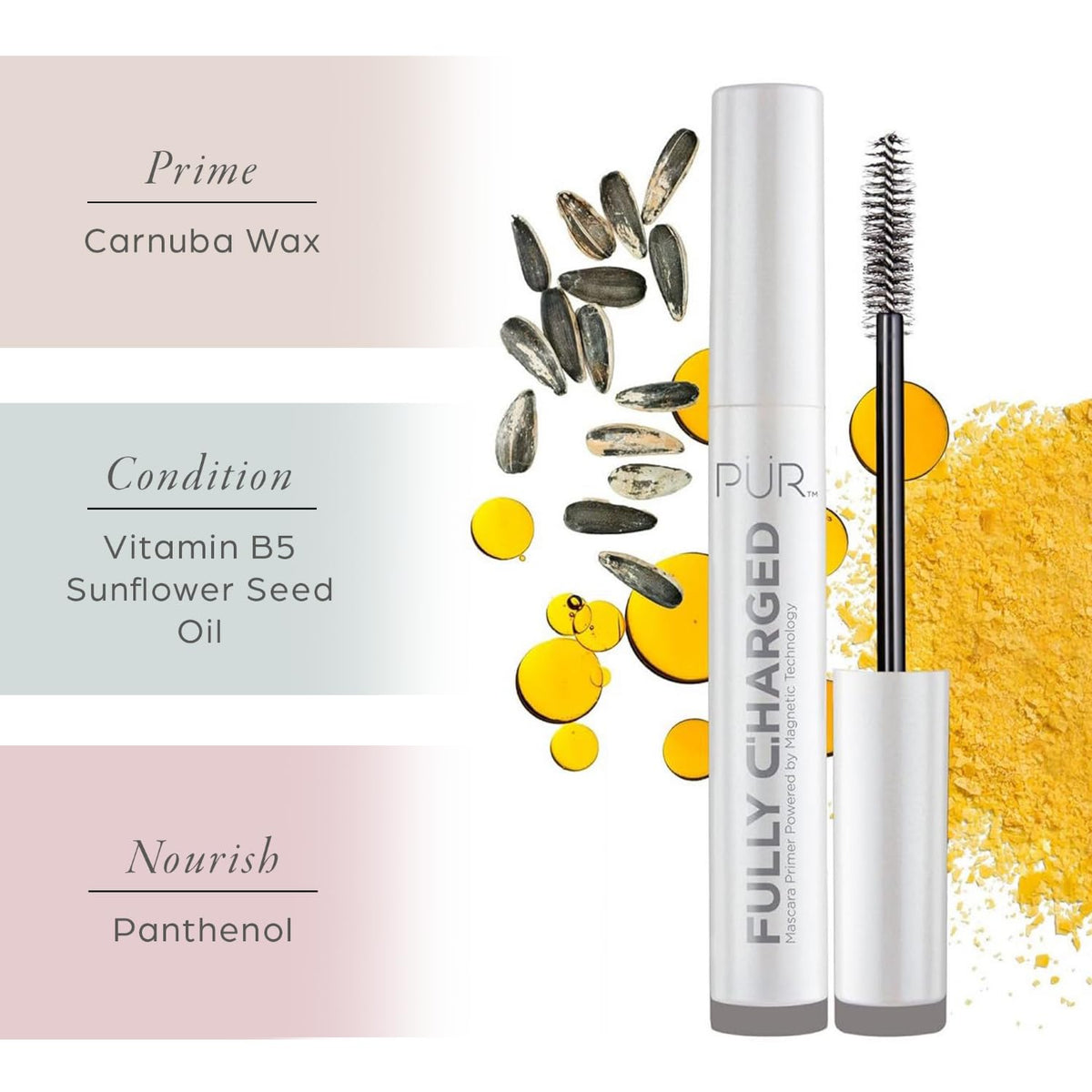 PÜR Fully Charged Thickening Mascara, Volumizing, Lengthening, Travel Size