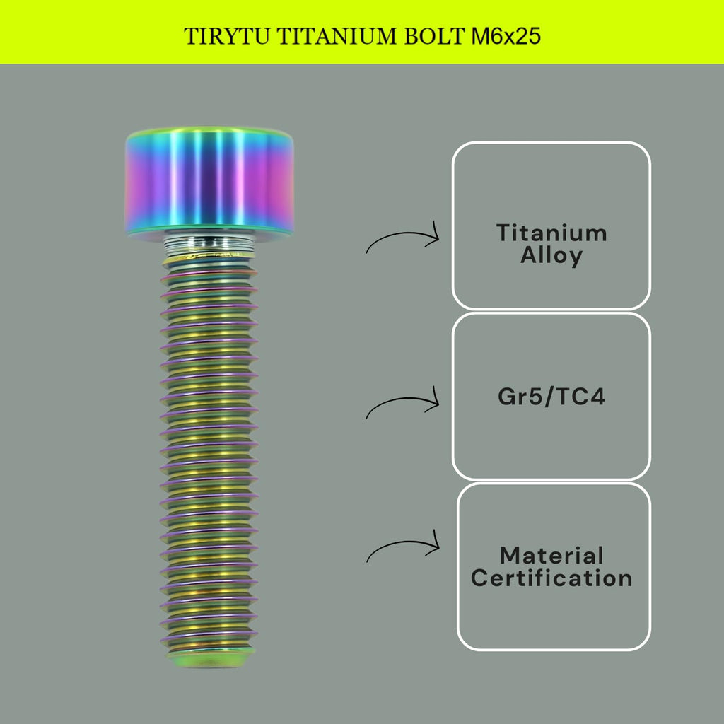 TIRYTU M6x25 Titanium Bolts Hex Socket Cap Screw, Colorful, 4PC