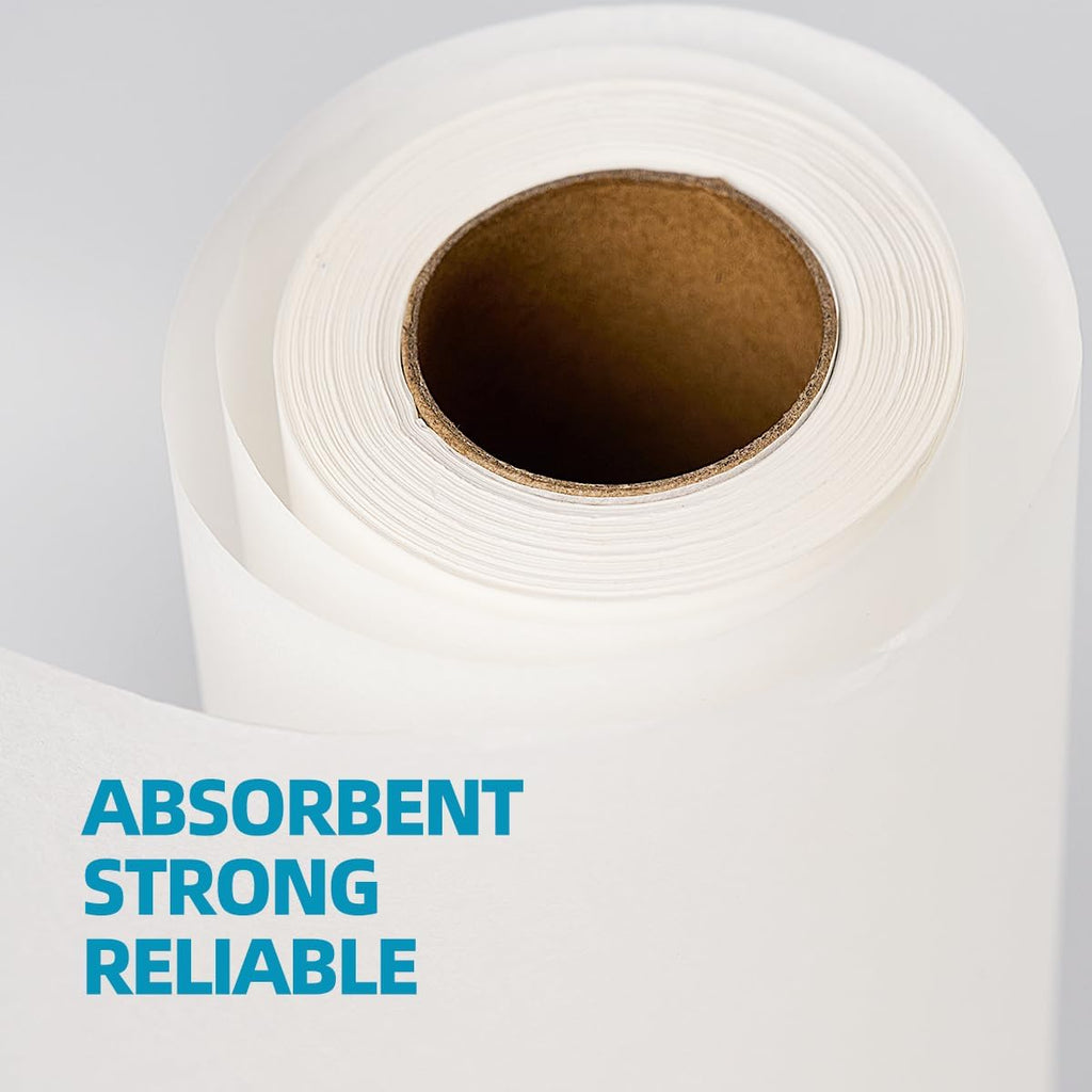 Exam Table Paper - New Upgrade Barrier Protection, 21" x 225ft, Smooth White Case of 12 Rolls - Hygienic, Disposable