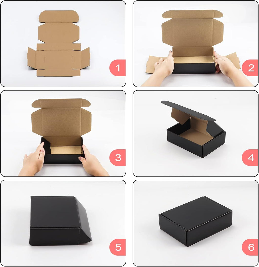 40 Pack Black 7x5x2 Shipping Boxes