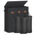 160L Laundry Hamper, 4-Compartment Laundry Sorter with Lid