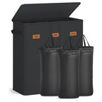 160L Laundry Hamper, 4-Compartment Laundry Sorter with Lid