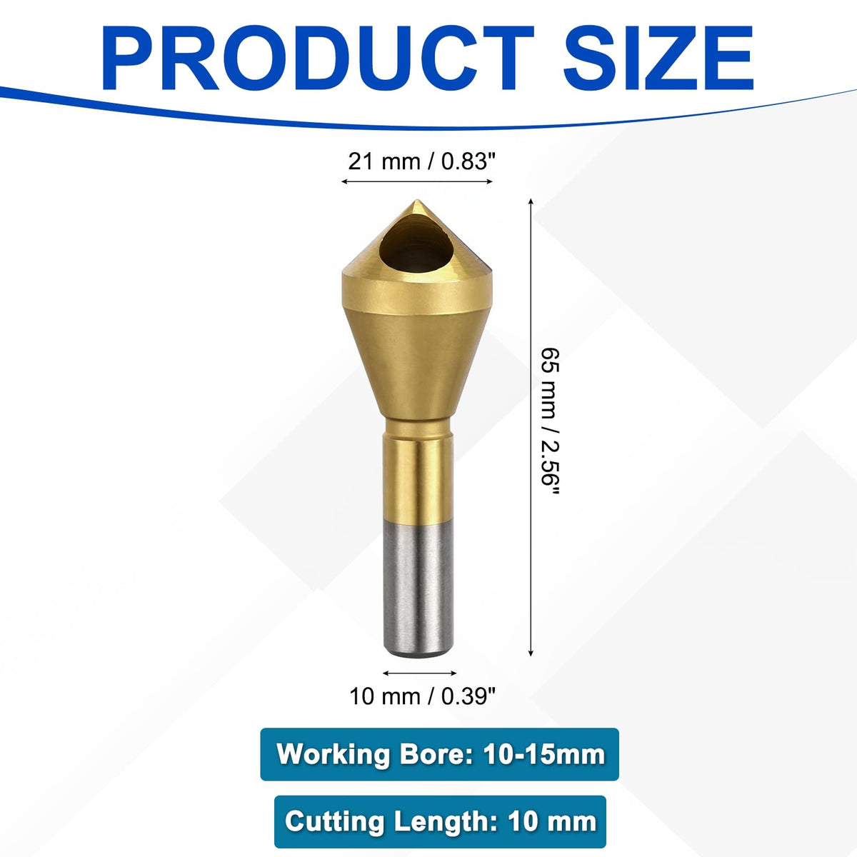 Workkyma Countersink Drill Bit Titanium Chamfer Tool 10-15mm