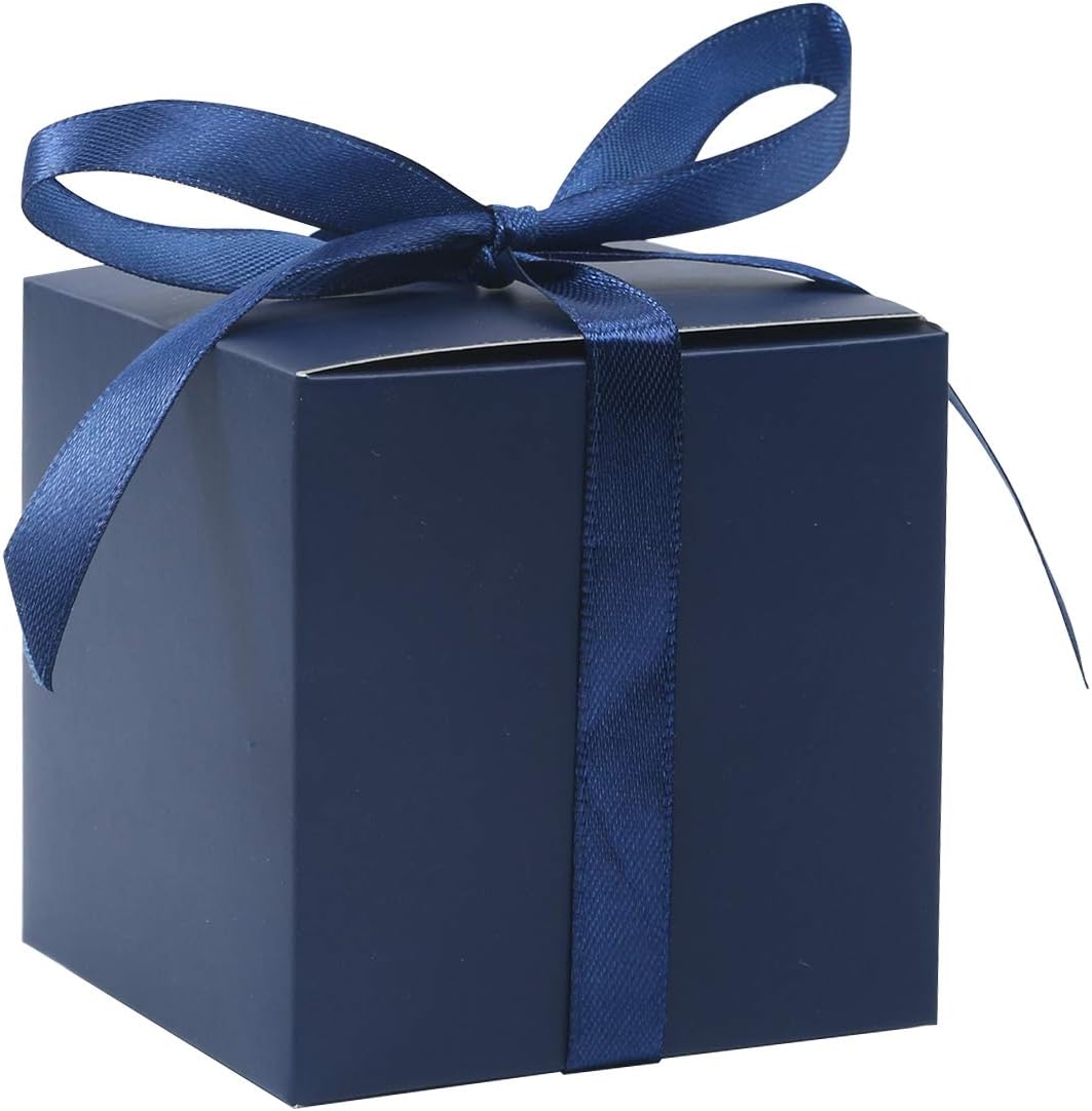 100pcs Small Gift Boxes, 2x2x2 in Paper Gift Boxes with Ribbons