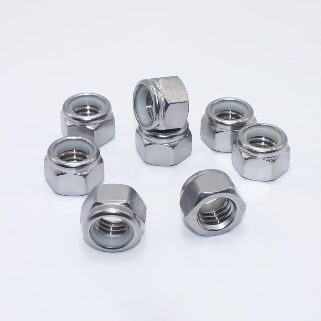 #6-32 Lock Nuts,304 Stainless Nylon Insert Locknuts for Bolts, Nylock Nuts 120 Pack