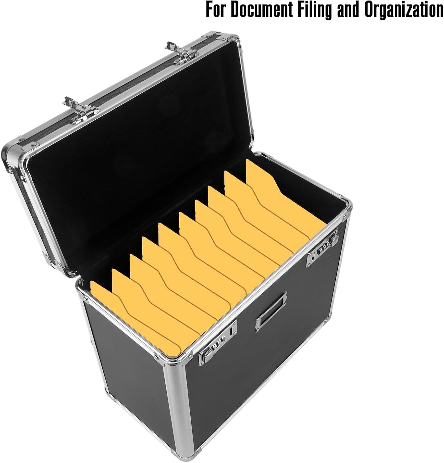 File Organizer Storage Box, Portable Locking Storage Totes - Storage Box with Dual Combination Locks for Filing