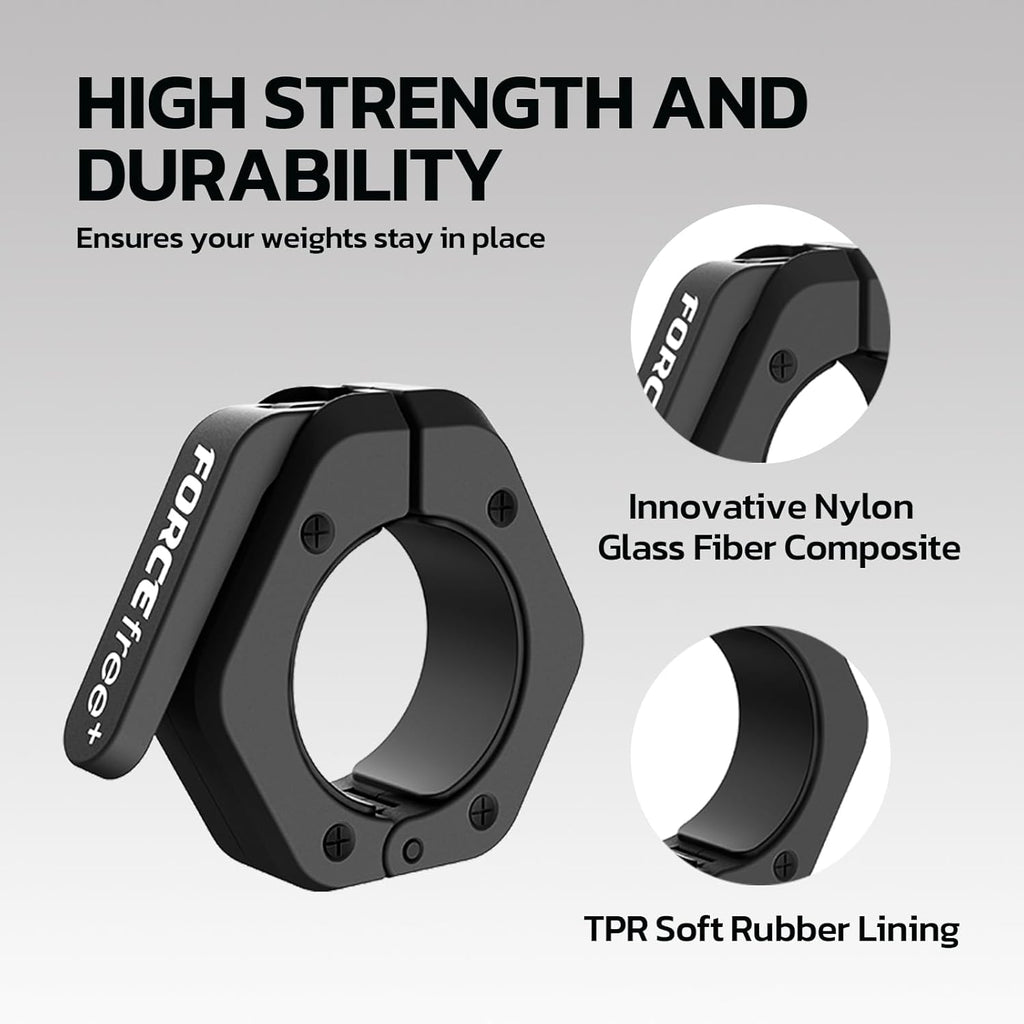 Barbell Clips (Pair), Barbell Clamps, Quick Release Olympic Barbell Clamps with Anti Slip TPR Grip, Barbell Collars