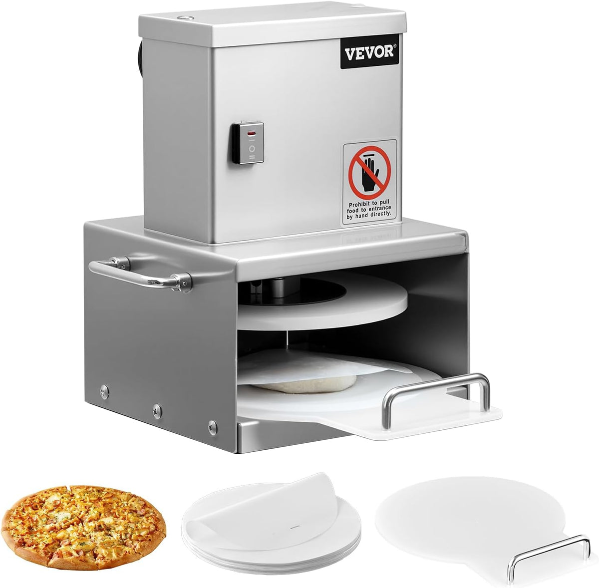 Electric Pizza Dough Press Machine, 6 Inch Pizza Pastry Press Plate, Stainless Steel Bread Presser, Commercial