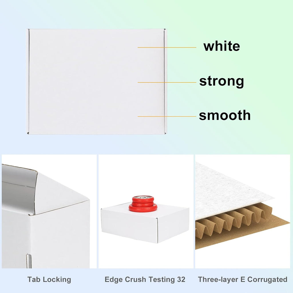 12x9x4 Shipping Boxes, 20 Pack White Literature Mailer Corrugated Cardboard Box for Small Business Mailing Packaging