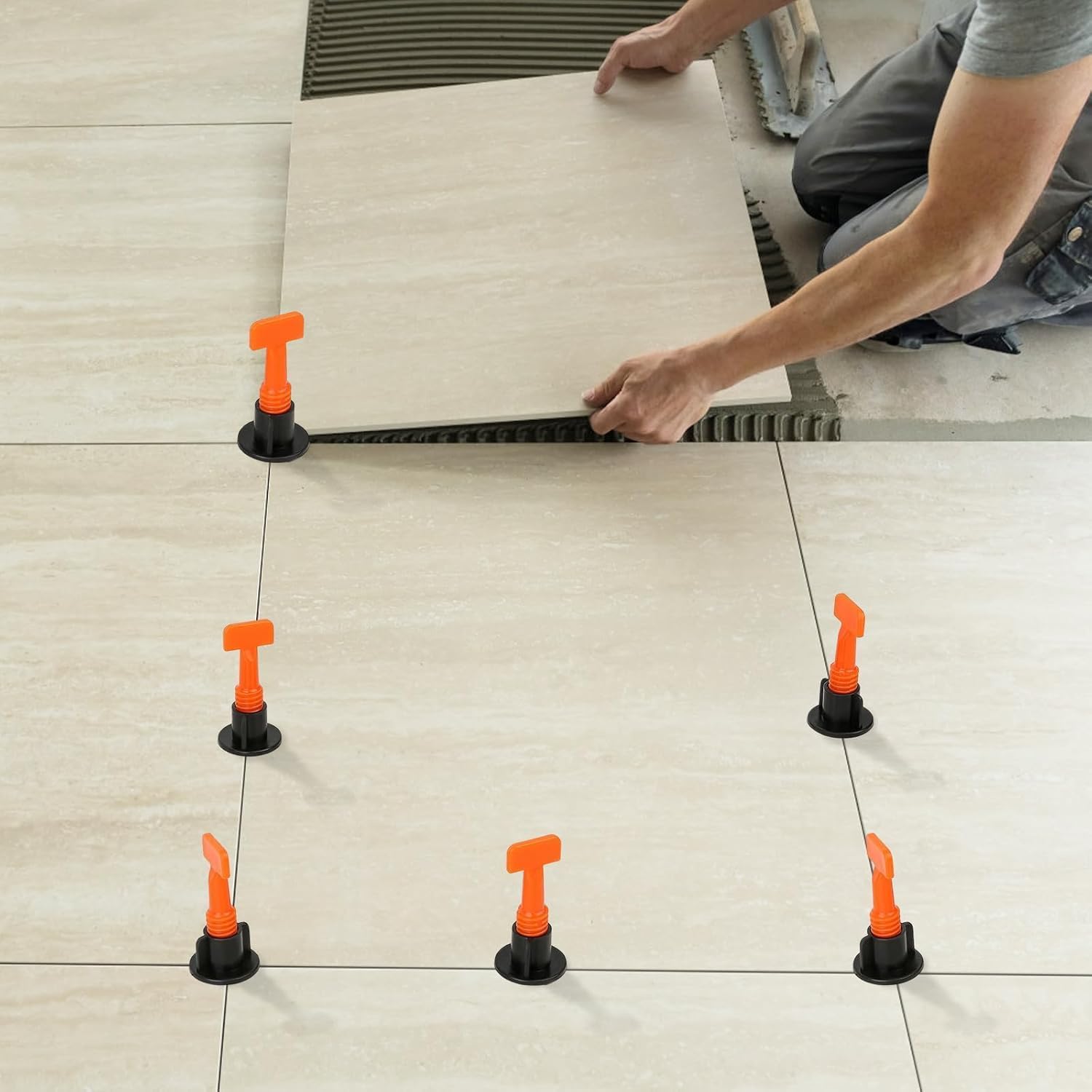 250PCS Tile Leveling System Kit, 1/16 Inch Tile Spacers
