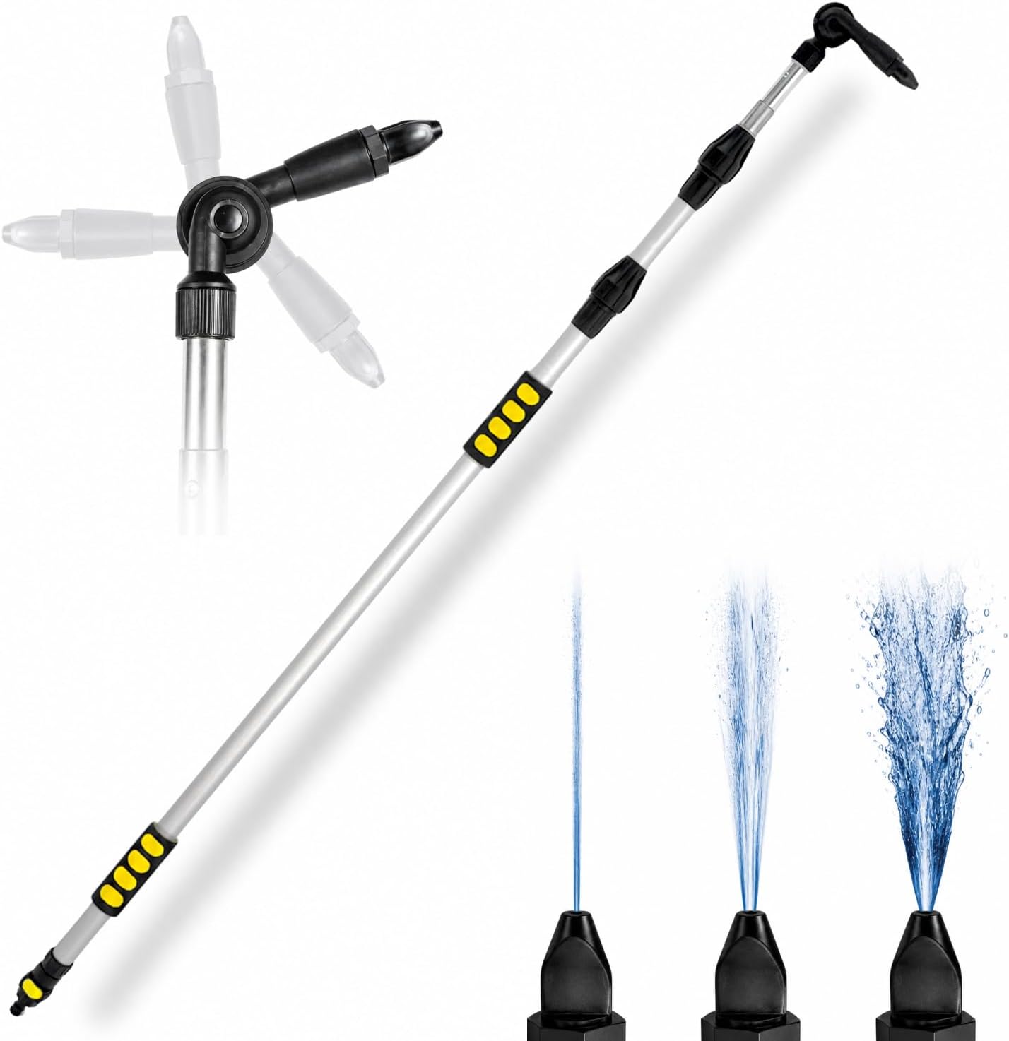 20ft Reach Telescopic Gutter Cleaning Tools from the Ground – Rain Gutter Cleaner with Heavy Duty Bendable Wand, Hose