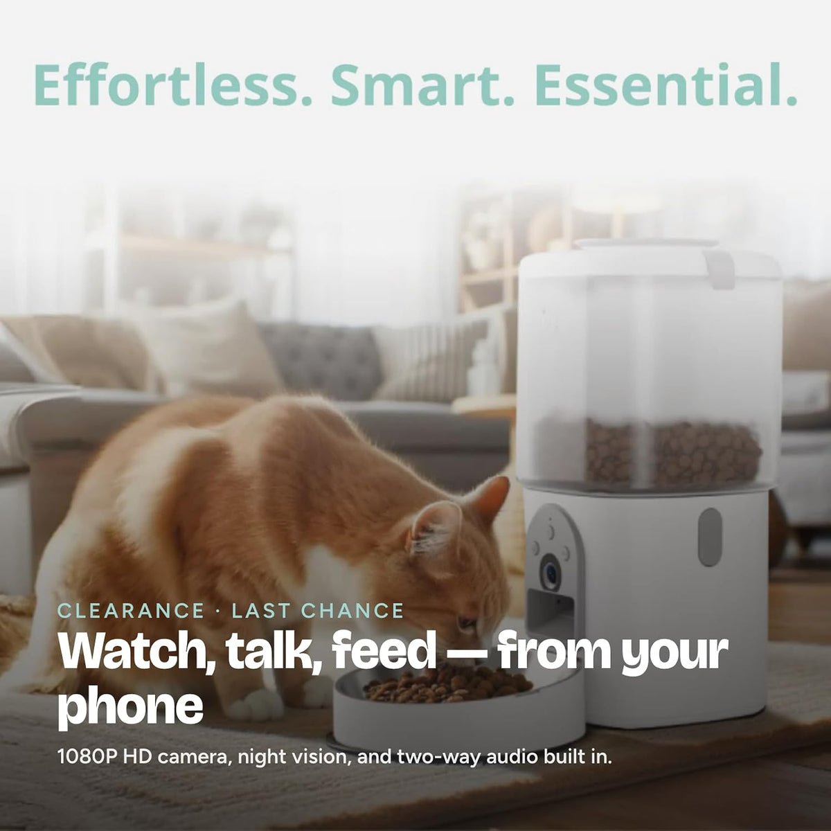 Automatic Cat Feeder with Camera – 2-in-1 Smart Pet Feeder & Water Fountain, 1080P HD Video with Night Vision, 2-Way