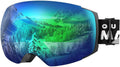 Ski Goggles PRO, OTG Snow Goggles with Interchangeable Lens | Frameless Quick-change Magnetic Ski Goggles for Men &