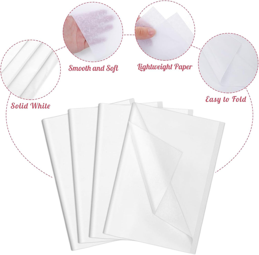 160 Sheets White Tissue Paper Bulk 14 X 20 Inches