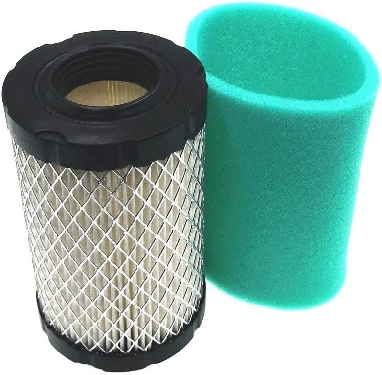 2 Pack 796031 Air Filter Replace for BS 992376 590825 591334 594201 OEM Air Cleaner Cartridge with 797704 Pre Filter Fits Lawn Mower Air Cleaner Element