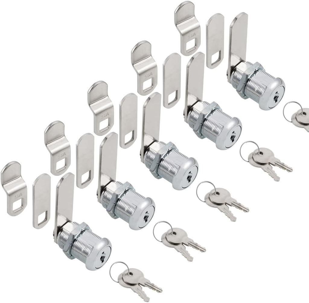 Cabinet Cam Locks Keyed Alike, 1” Cylinder Cam Locks for Tool Box RV Compartment Mailbox Vending Machine Drawer File