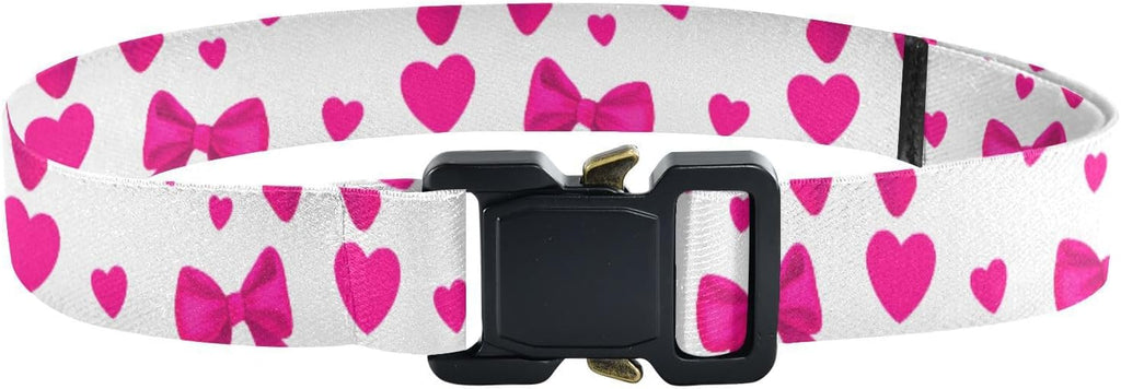 Bow Tie Adjustable Kids Elastic Belts, Girls Boys Stretch Waist Belt with Aluminum Alloy Buckle