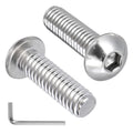VGBUY 28Pcs 5/16-18 x 1" Button Head Socket Cap Bolts Screws, 304 Stainless Steel 18-8, Allen Hex Drive, Bright Finish, Fully Threaded, Hex Spanner Included