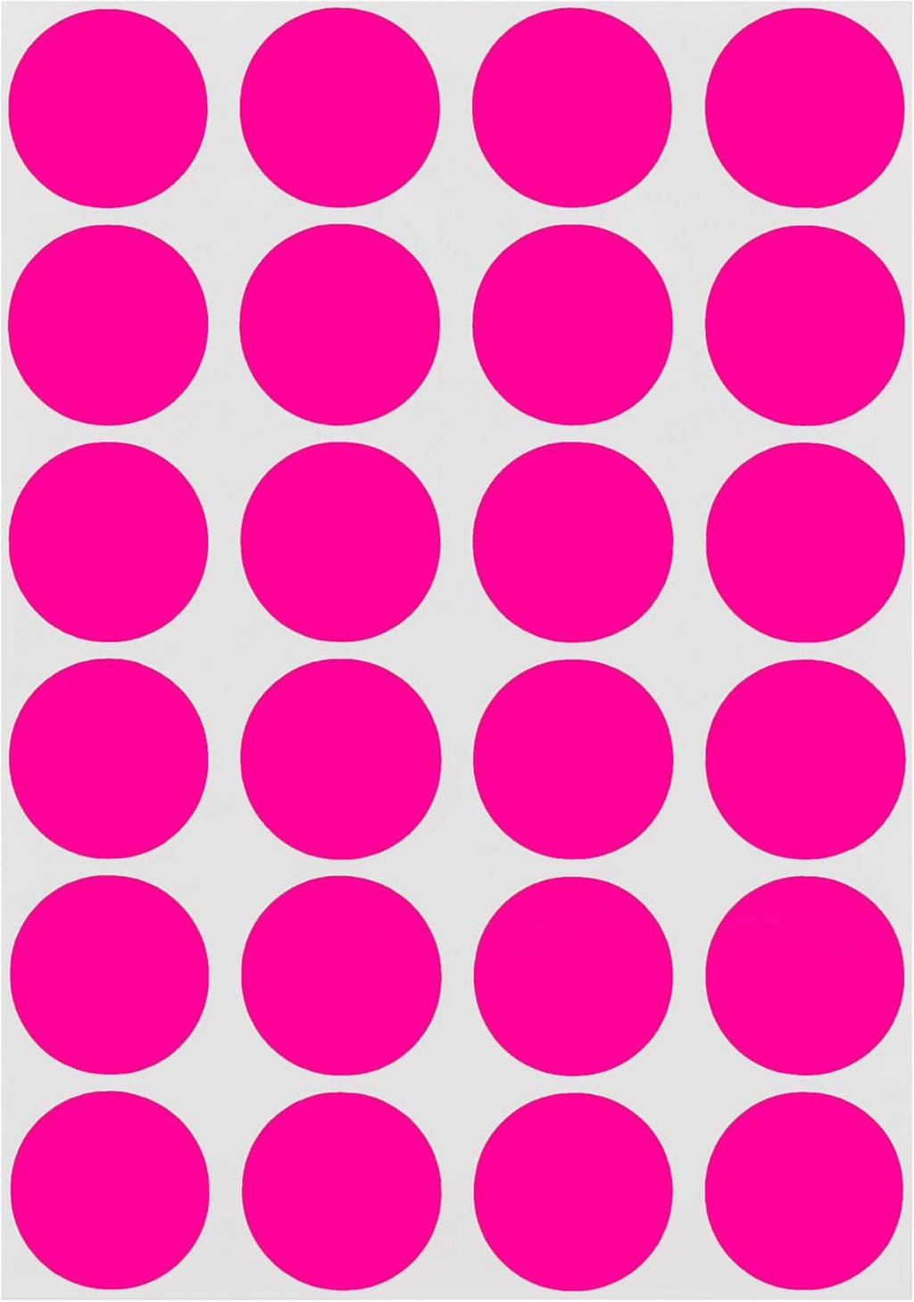 3/4 Inch Dot Stickers, Fluorescent Pink, 1008/Pack