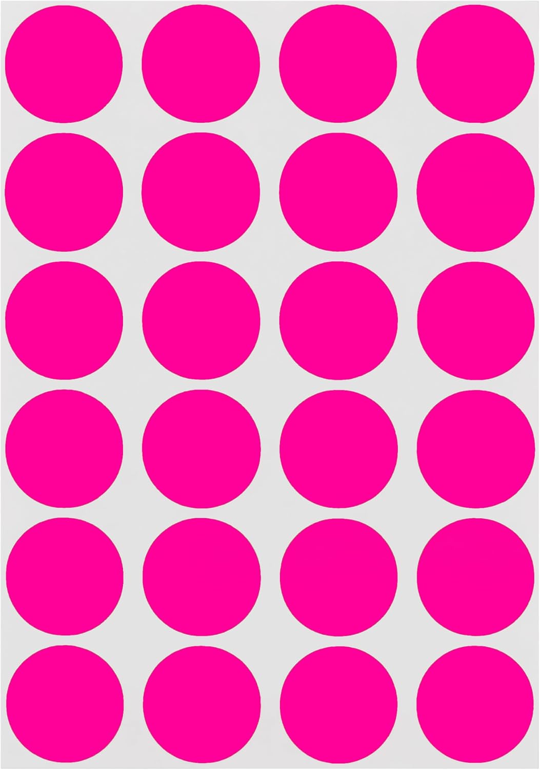 3/4 Inch Dot Stickers, Fluorescent Pink, 1008/Pack