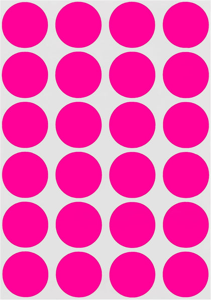3/4 Inch Dot Stickers, Fluorescent Pink, 1008/Pack