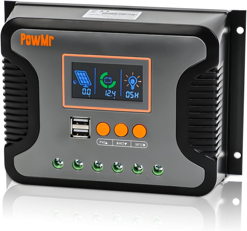 30A 12V/24V/36V/48V PWM Solar Charge Controller w/ LCD Display USB Port for AGM, Gel, Flooded and Lithium Battery,for