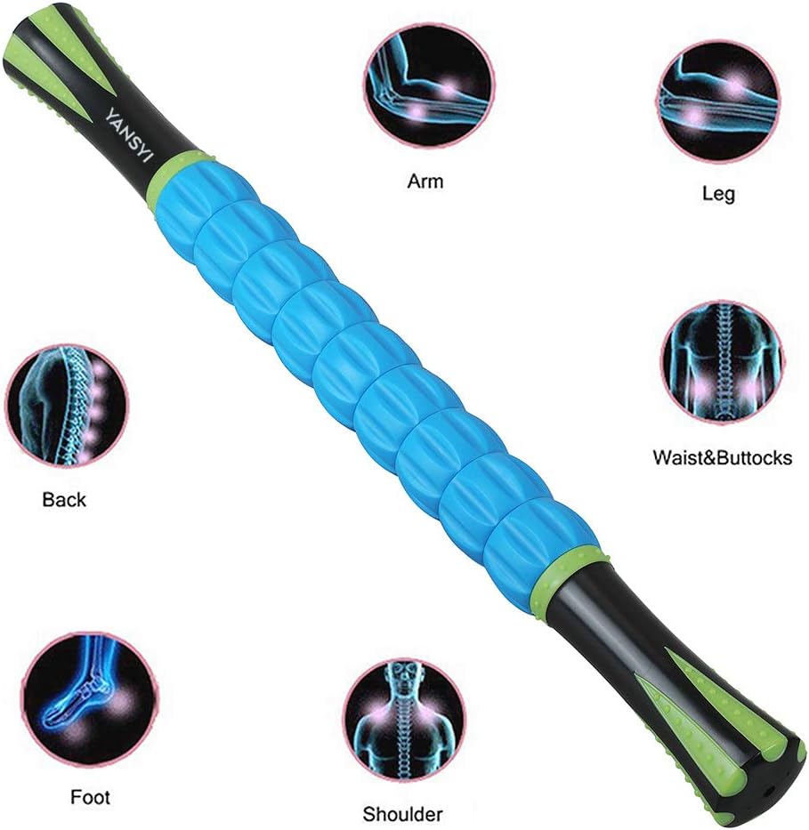 Professional 9-Roller Deep Tissue Massage Stick - Portable Muscle Recovery Roller for Athletes, Relieves Post-Workout