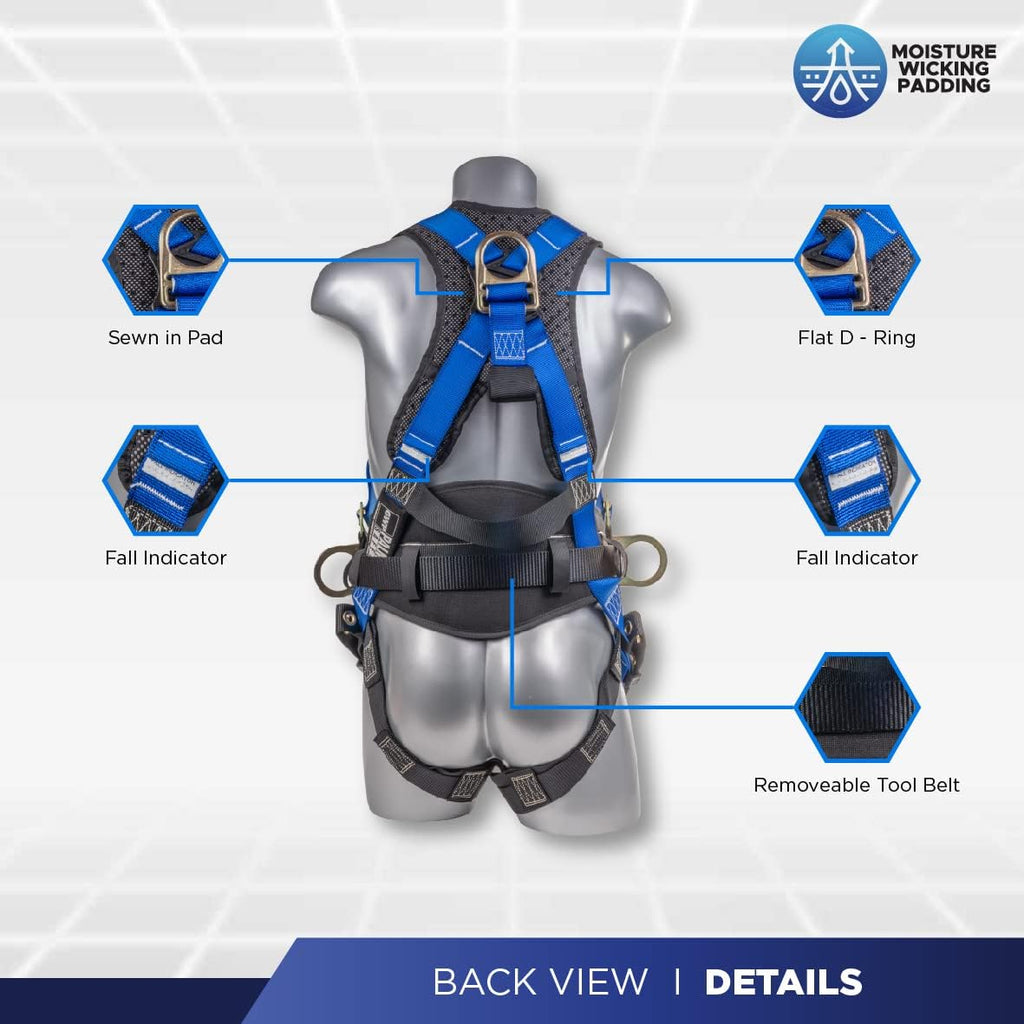Palmer Safety Premium Fall Protection Roofing Bucket Kit I Full Body Safety Harness, 50' Vertical Rope, Anchor Set I