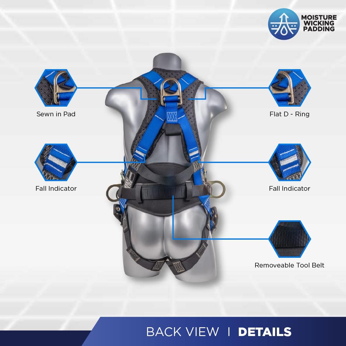 Palmer Safety Premium Fall Protection Roofing Bucket Kit I Full Body Safety Harness, 50' Vertical Rope, Anchor Set I