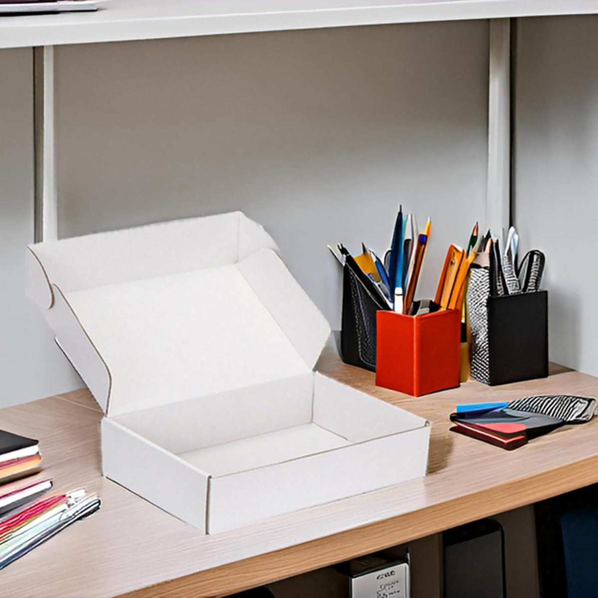 12x8x2 White Shipping Boxes for Small Business, Packing, 25 Pack