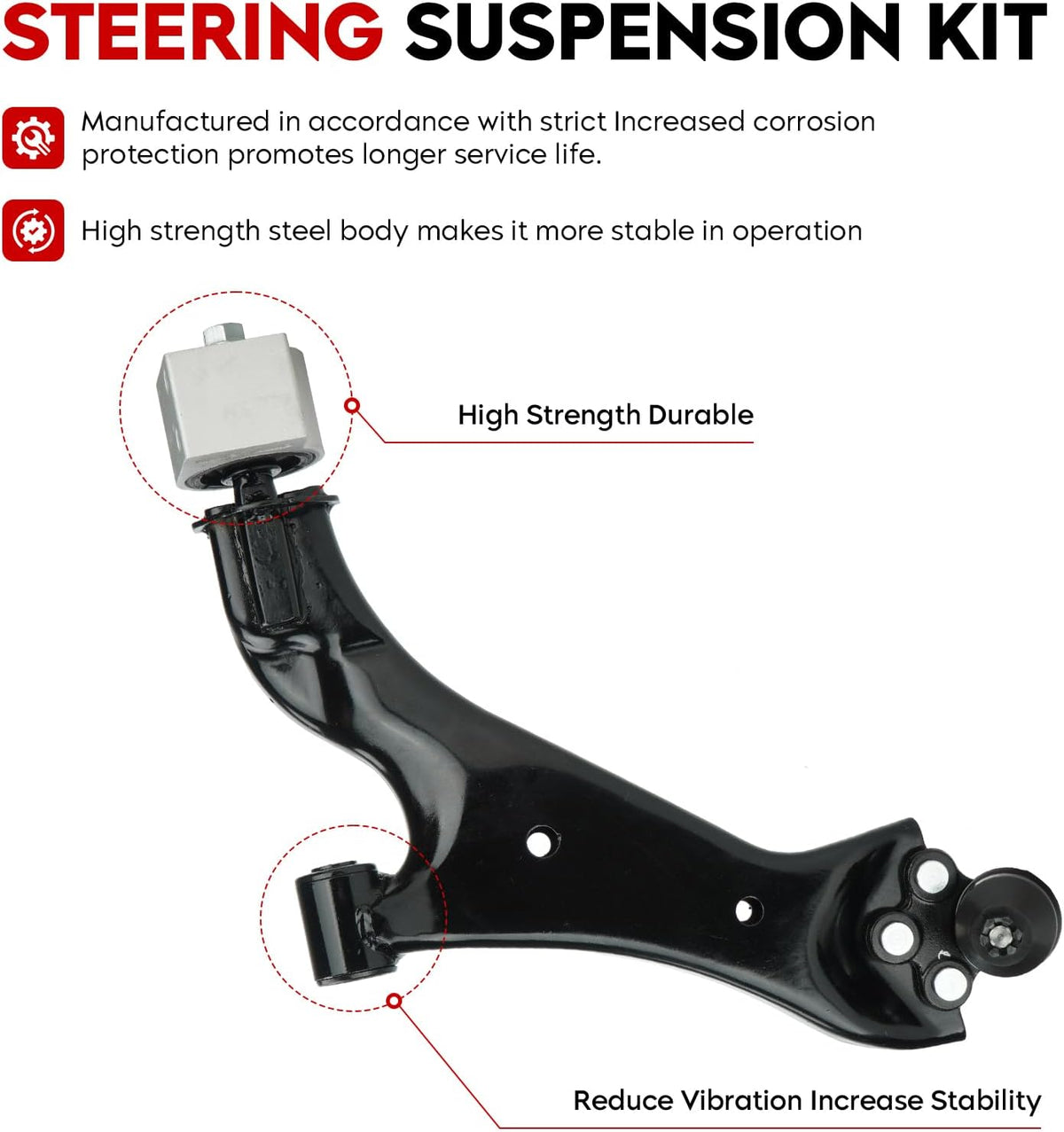 TadaMark Front Lower Control Arm with Stabilizer Sway Bar End Link Fit for 2010-2017 Chevrolet Equinox GMC Terrain - 4pcs