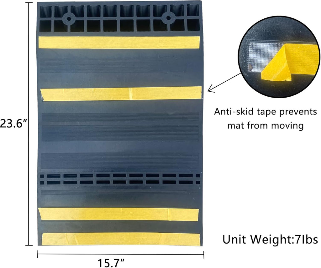 Car Parking Guide Mat, Durable Self Adhesive Anti-Skid Rubber Parking Mat, Wheel Stopper, 2 Pack FoldingTire Guides