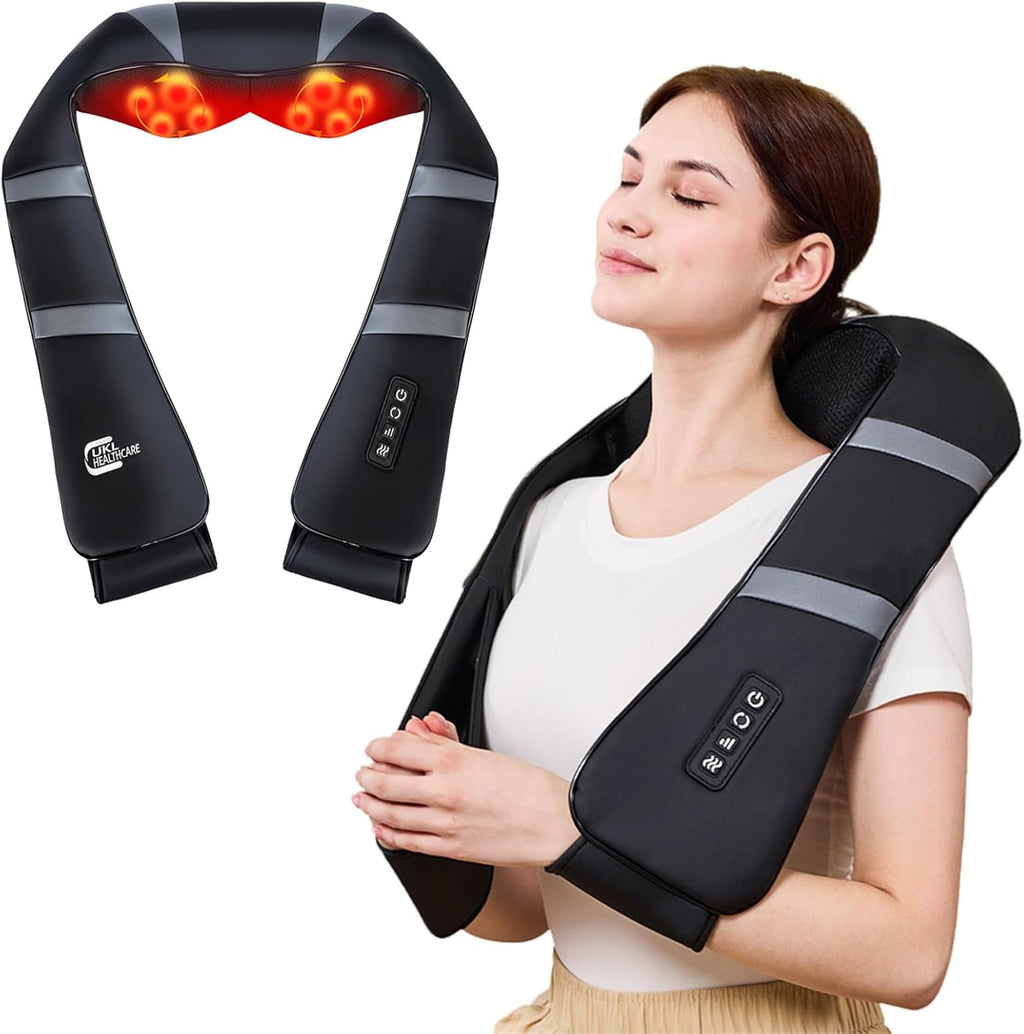 Neck Massager with Heat - Back and Neck Massager for Pain Relief Deep Tissue Shiatsu Kneading Massage Pillow, Neck