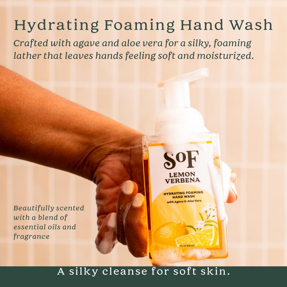 SoF Lemon Verbena Foaming Hand Wash, Agave Nectar & Coconut Oil, 3pk