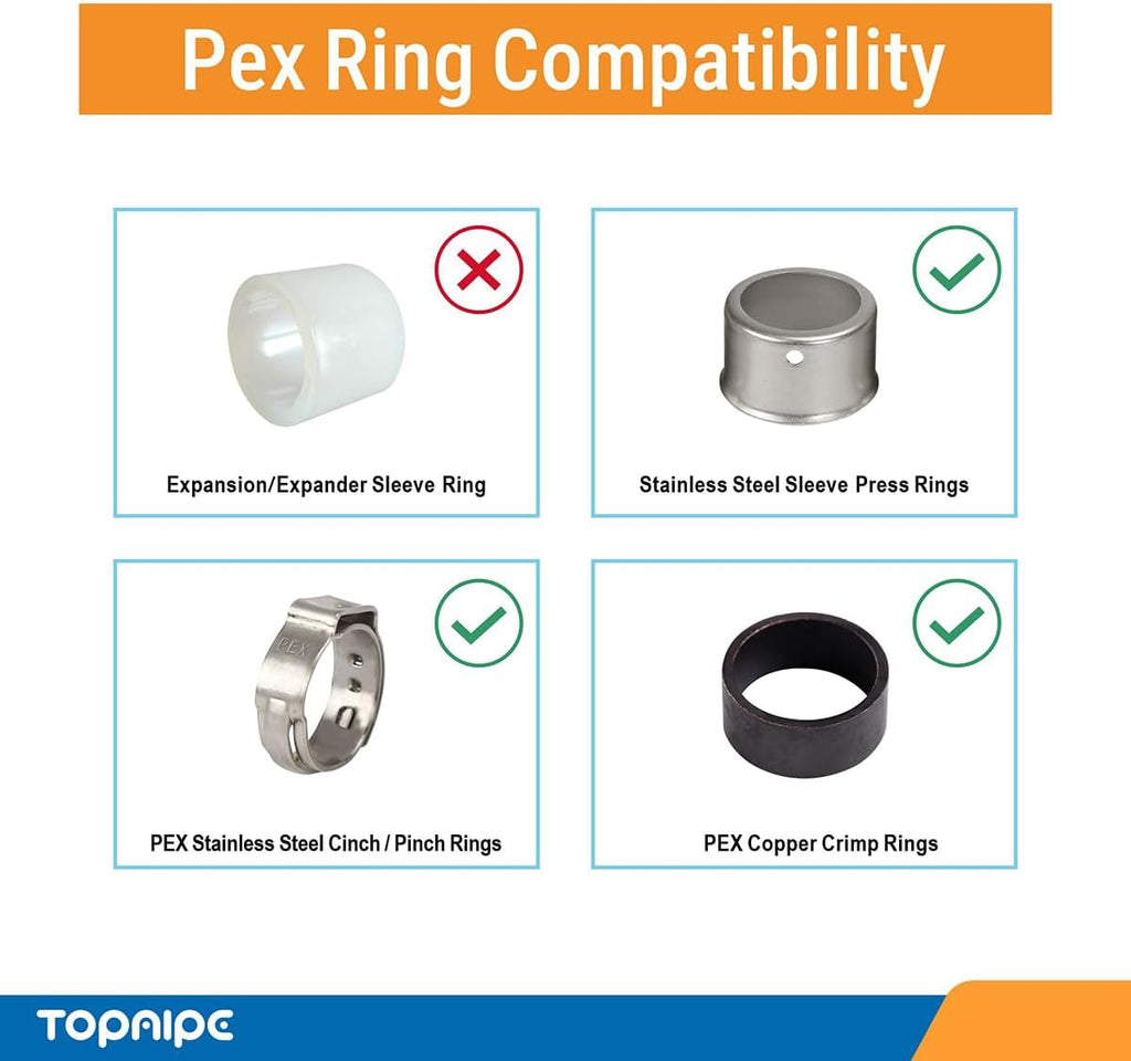 (Pack of 5) Topaipe 1 Inch PEX Poly Crimp Coupling