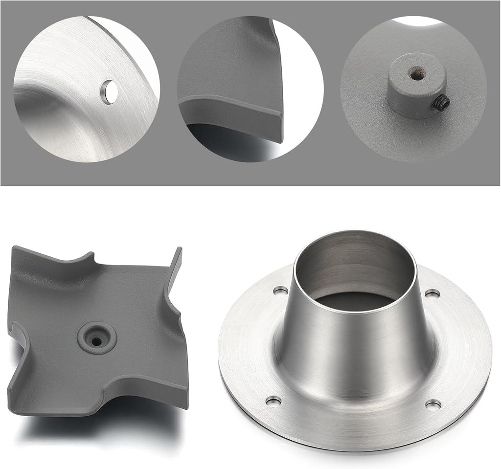 2 Sets Metal Spinner Plate and Funnel Kit 2.25x2.25 Inch Spinner Plate 3.5x1.5 Inch Funnel 4 Outlets Deer Feeder