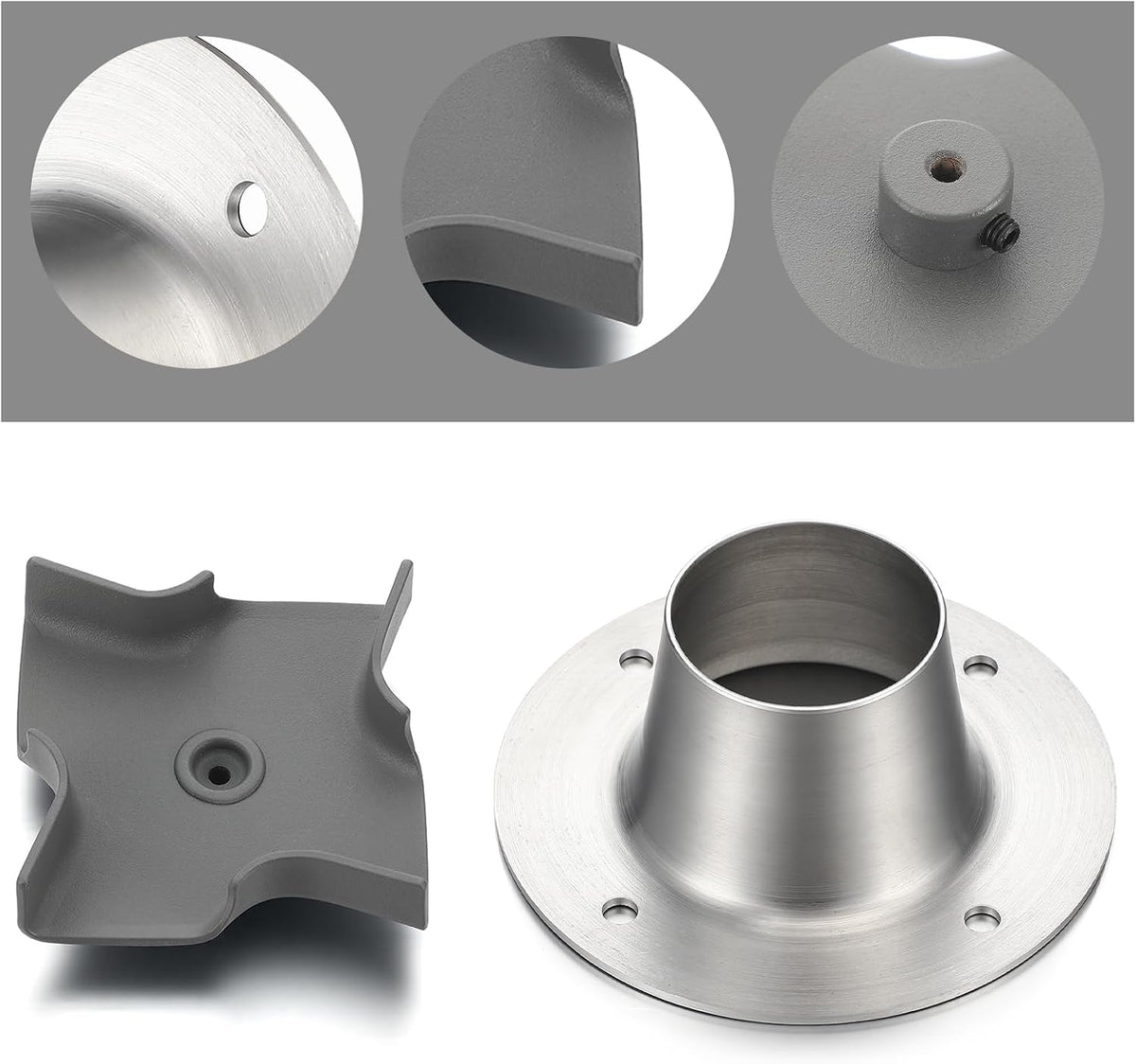 2 Sets Metal Spinner Plate and Funnel Kit 2.25x2.25 Inch Spinner Plate 3.5x1.5 Inch Funnel 4 Outlets Deer Feeder