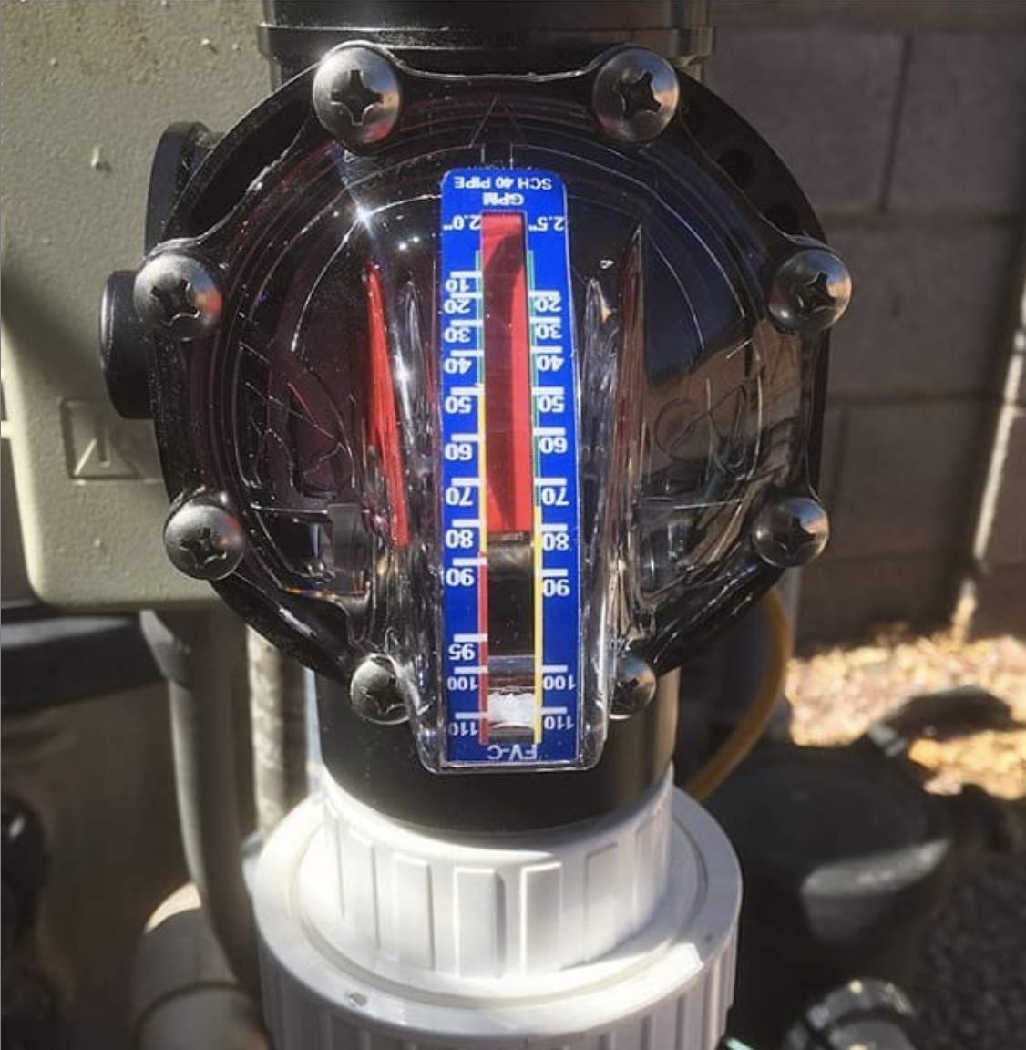 FV-C Control FlowVis 2 x 2.5in. Complete Pool Flow Meter and Check Valve