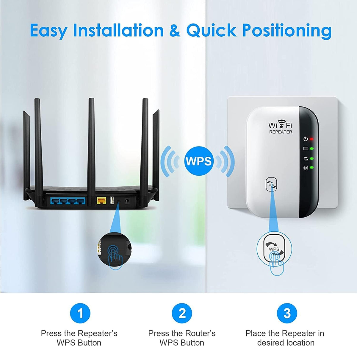 WiFi Extender Signal Booster, Covers Up to 3000sq.ft and 35 Devices, WiFi Range Extender, WiFi boosters for The
