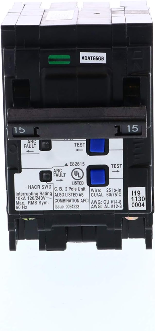15 Amp 2-Pole Combination Type AFCI Plug-On Neutral Circuit Breaker