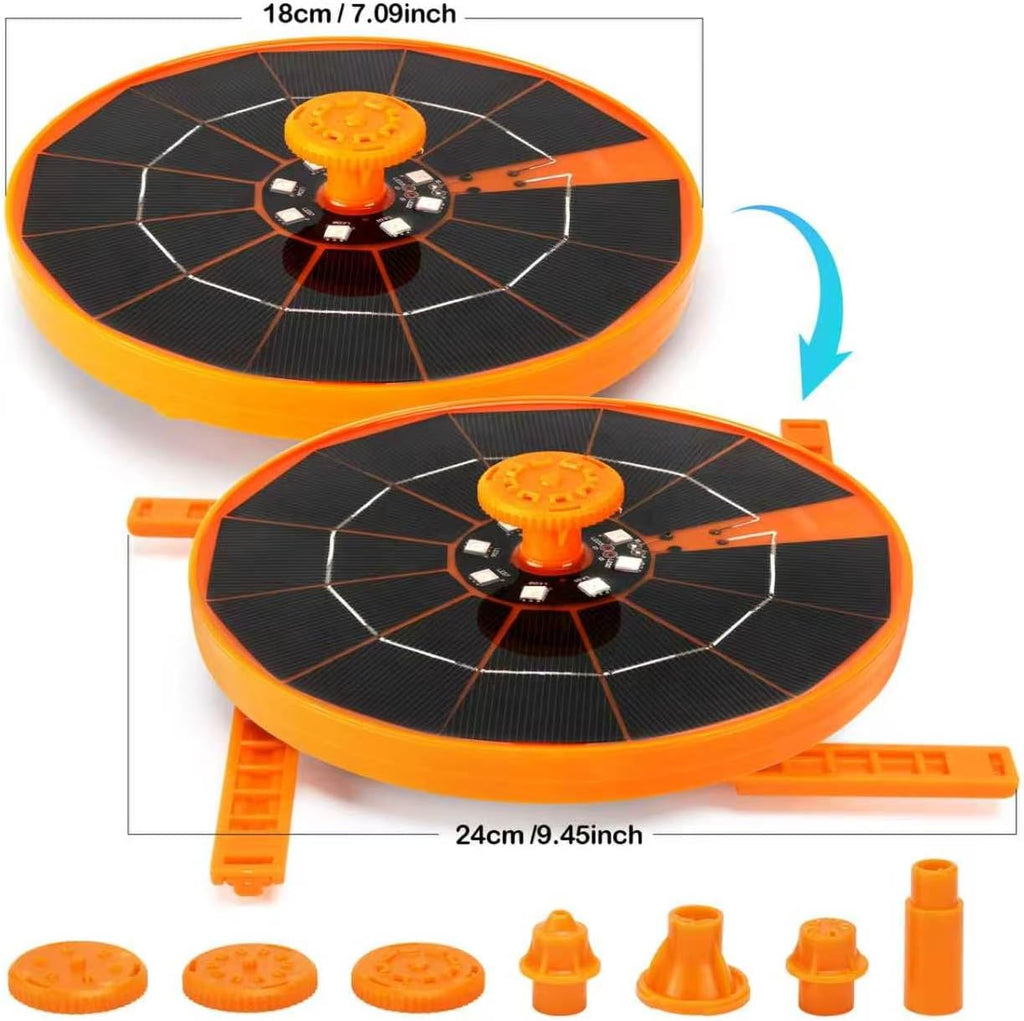 Solar-powered fountain, floating solar fountain pump, suitable for bird baths, gardens, ponds, swimming pools, and