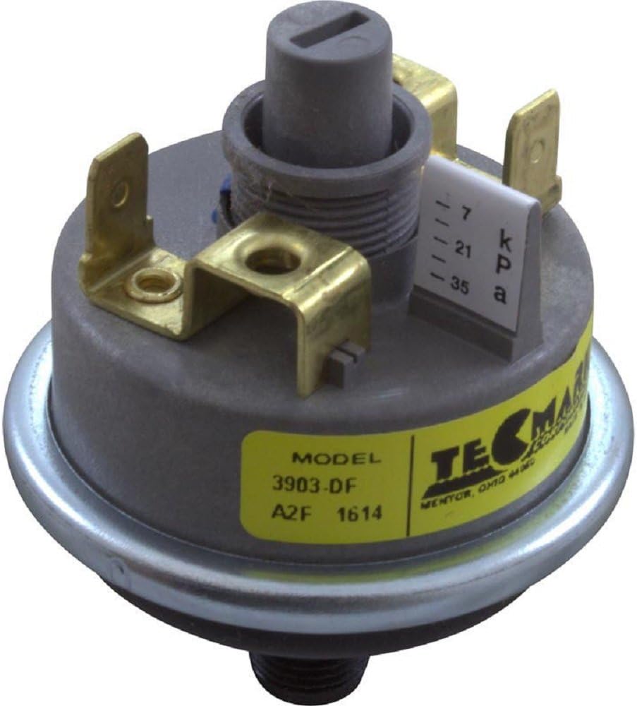 Tecmark Pressure Switch 3903-DF, 1A, 1/8" mpt,SPST,Field Adj