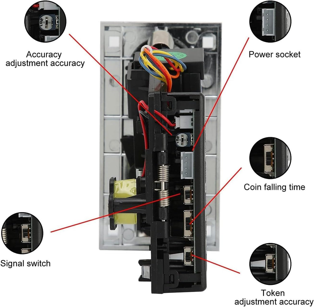 Smart Coin Acceptor, CPU Multi Coins Acceptor Selector Comparable Roll Down Coin Mech Electronic Roll Down Coins
