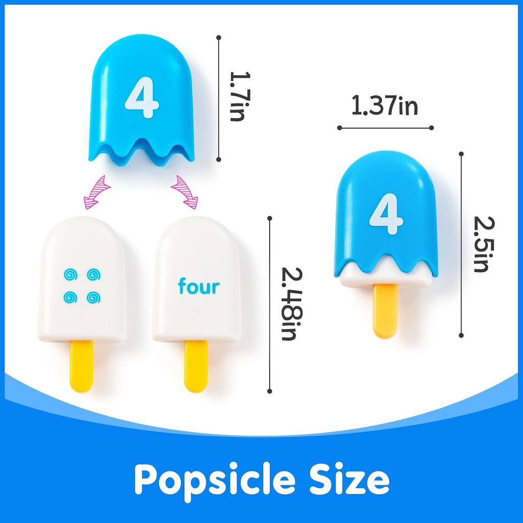 Mini Number Pops 1-10 – Fun Number Matching Toys for Toddlers | Ice Cream Counting & Recognition Math Games for