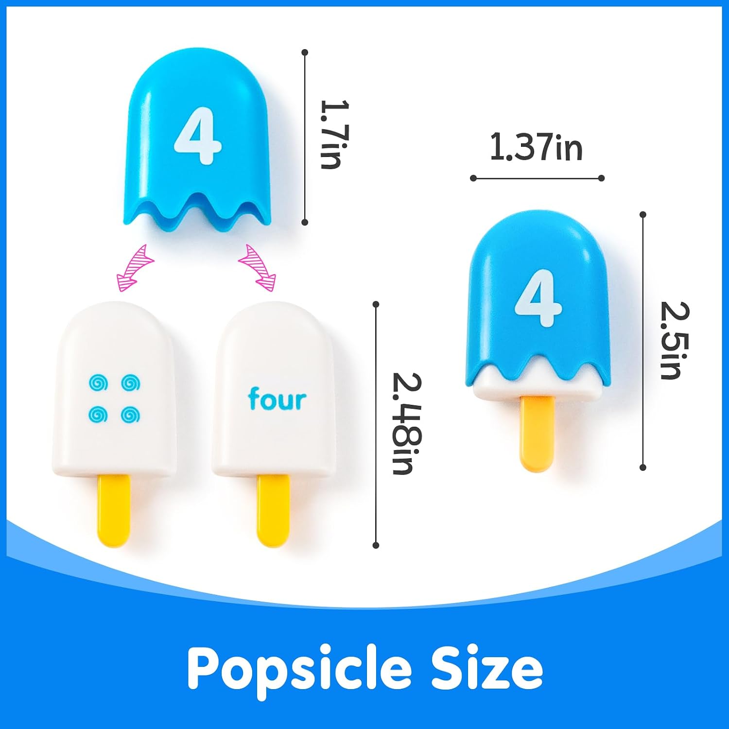 Mini Number Pops 1-10 – Fun Number Matching Toys for Toddlers | Ice Cream Counting & Recognition Math Games for