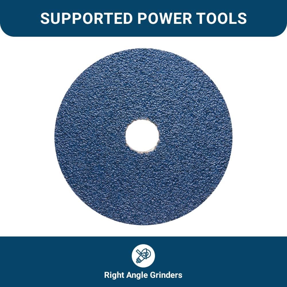 Benchmark Abrasives 5" Resin Fiber Sanding Discs, 36 Grit, 25-Count