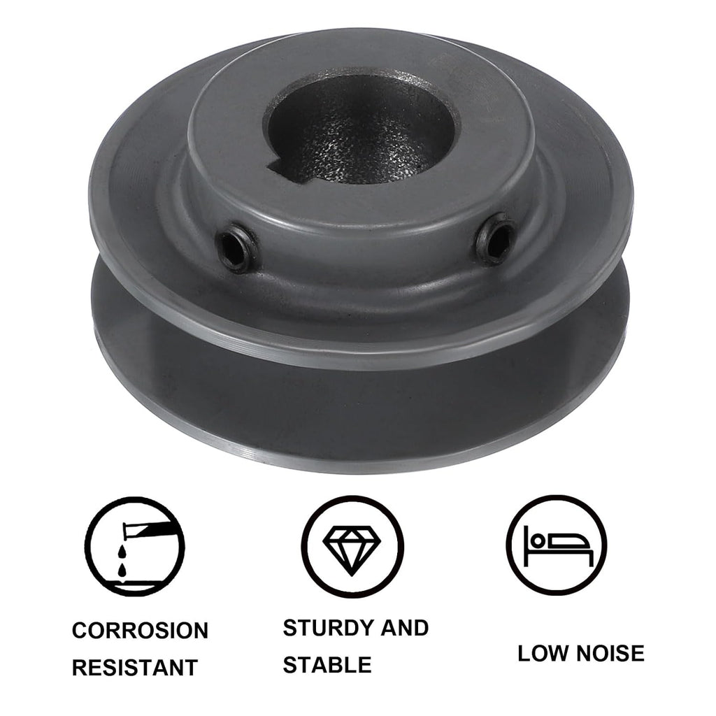 uxcell BK28-1 V-Belt Sheave 1" Bore, 2.95" OD, Single Groove Web Sheave